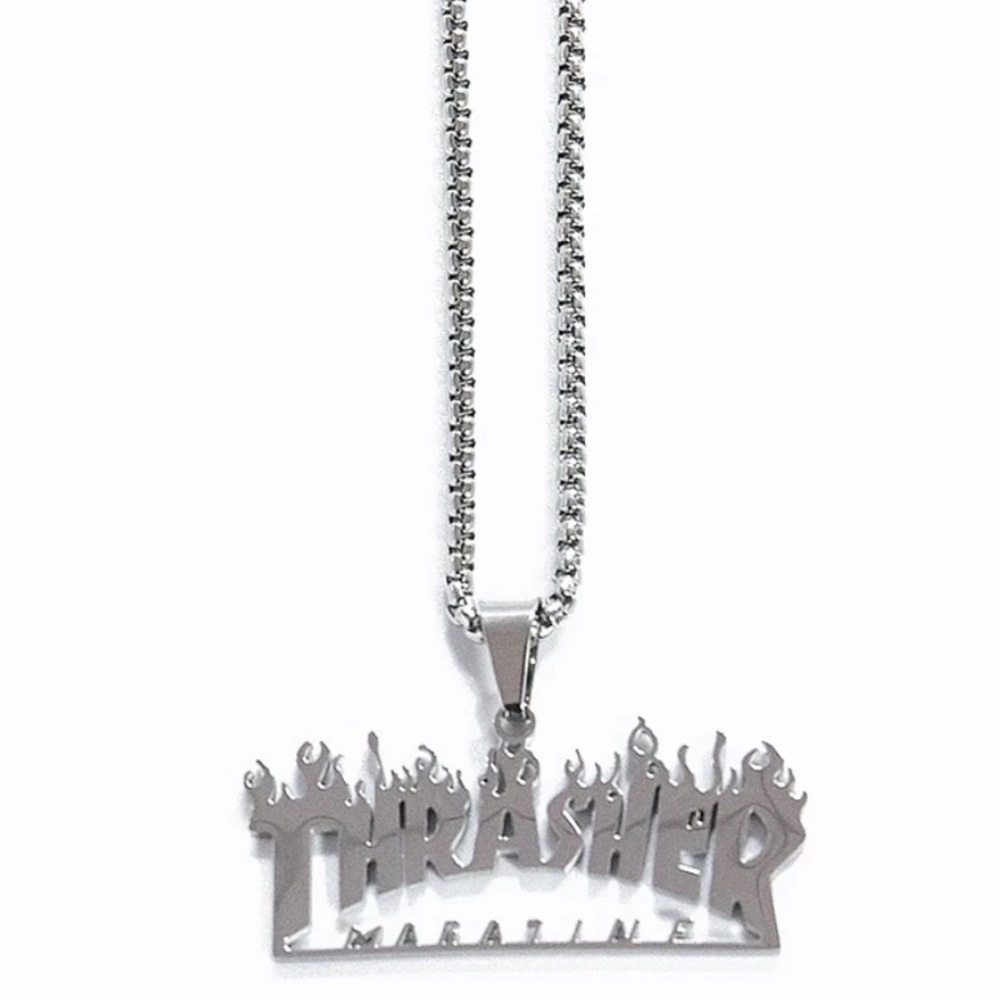 Thrashers magazine pendant necklace